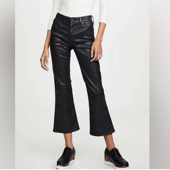 AG Quinne Hi-Rise Flare Crop Leatherette Pants 28 - Picture 6 of 6